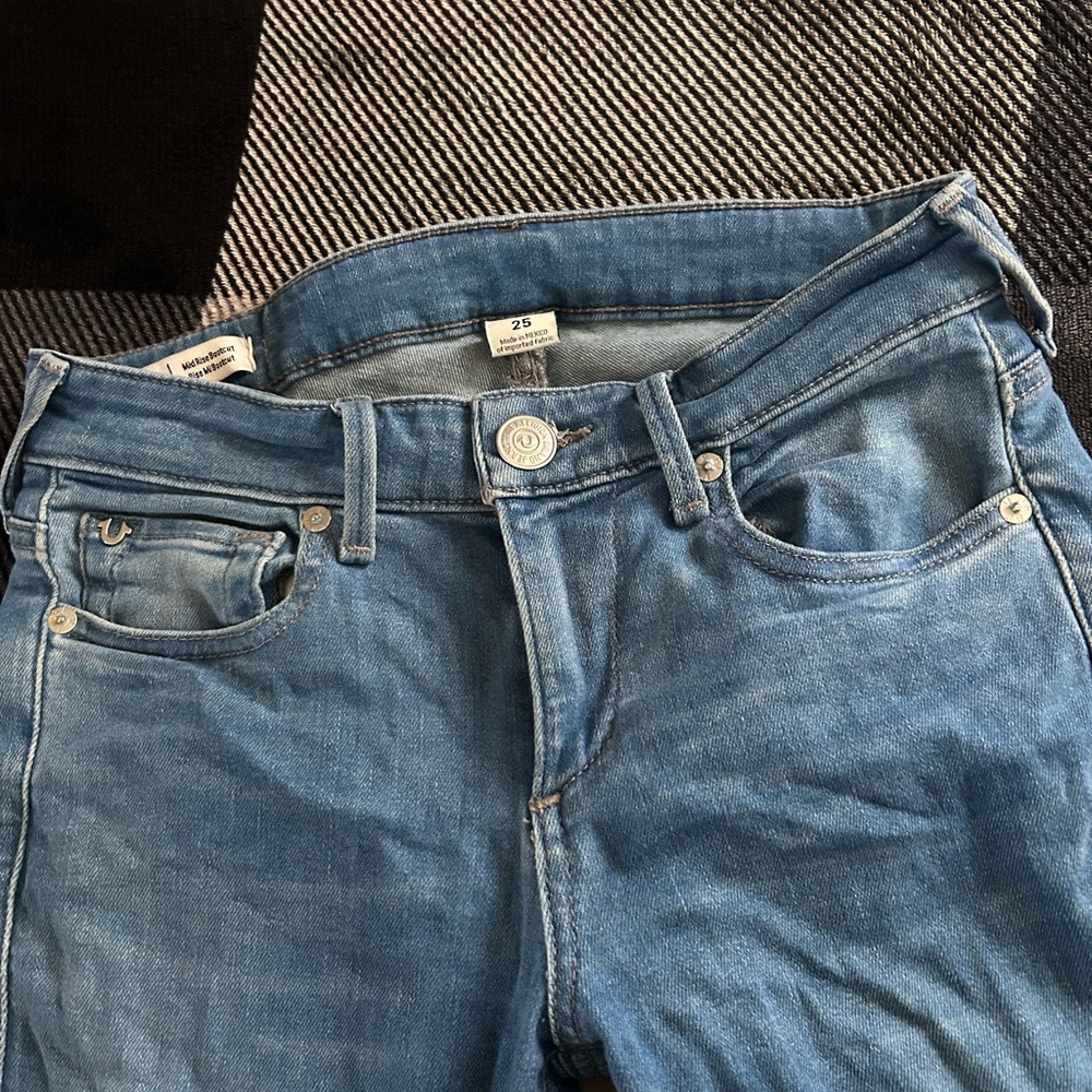 True Religion Light Blue Flare Jeans - Picture 3 of 8